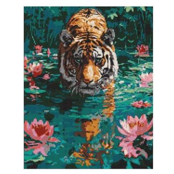Mozaika Diamentowa - Tygrys na Polowaniu-43107